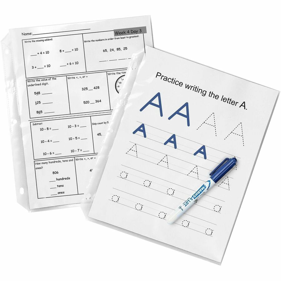 Quick Top and Side Loading Sheet Protectors, Letter, Non-Glare, 50/Box