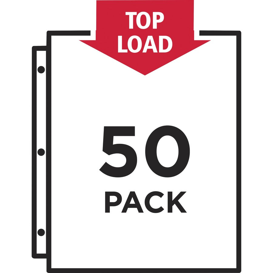 Top-Load Poly Sheet Protector, Super Heavy Gauge, Letter, Diamond Clear, 50/Box