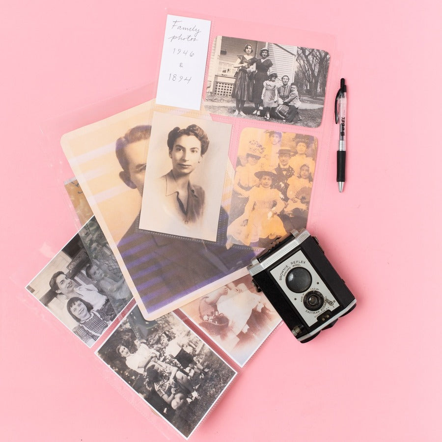 Photo Storage Pages for Six 4 x 6 Mixed Format Photos, 3-Hole Punched, 10/Pack
