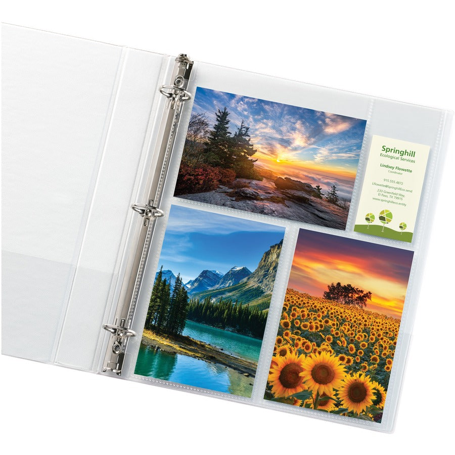 Photo Storage Pages for Six 4 x 6 Mixed Format Photos, 3-Hole Punched, 10/Pack