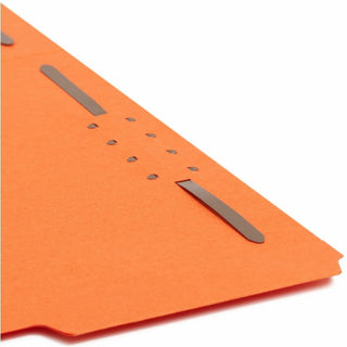 Top Tab Colored Fastener Folders, 0.75" Expansion, 2 Fasteners, Letter Size, Orange Exterior, 50/Box
