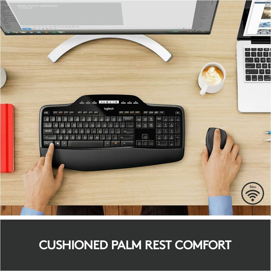 MK710 Wireless Keyboard + Mouse Combo, 2.4 GHz Frequency/30 ft Wireless Range, Black