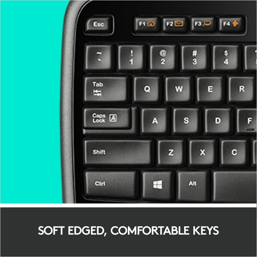 MK710 Wireless Keyboard + Mouse Combo, 2.4 GHz Frequency/30 ft Wireless Range, Black