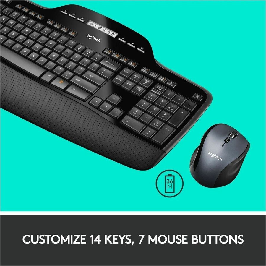 MK710 Wireless Keyboard + Mouse Combo, 2.4 GHz Frequency/30 ft Wireless Range, Black
