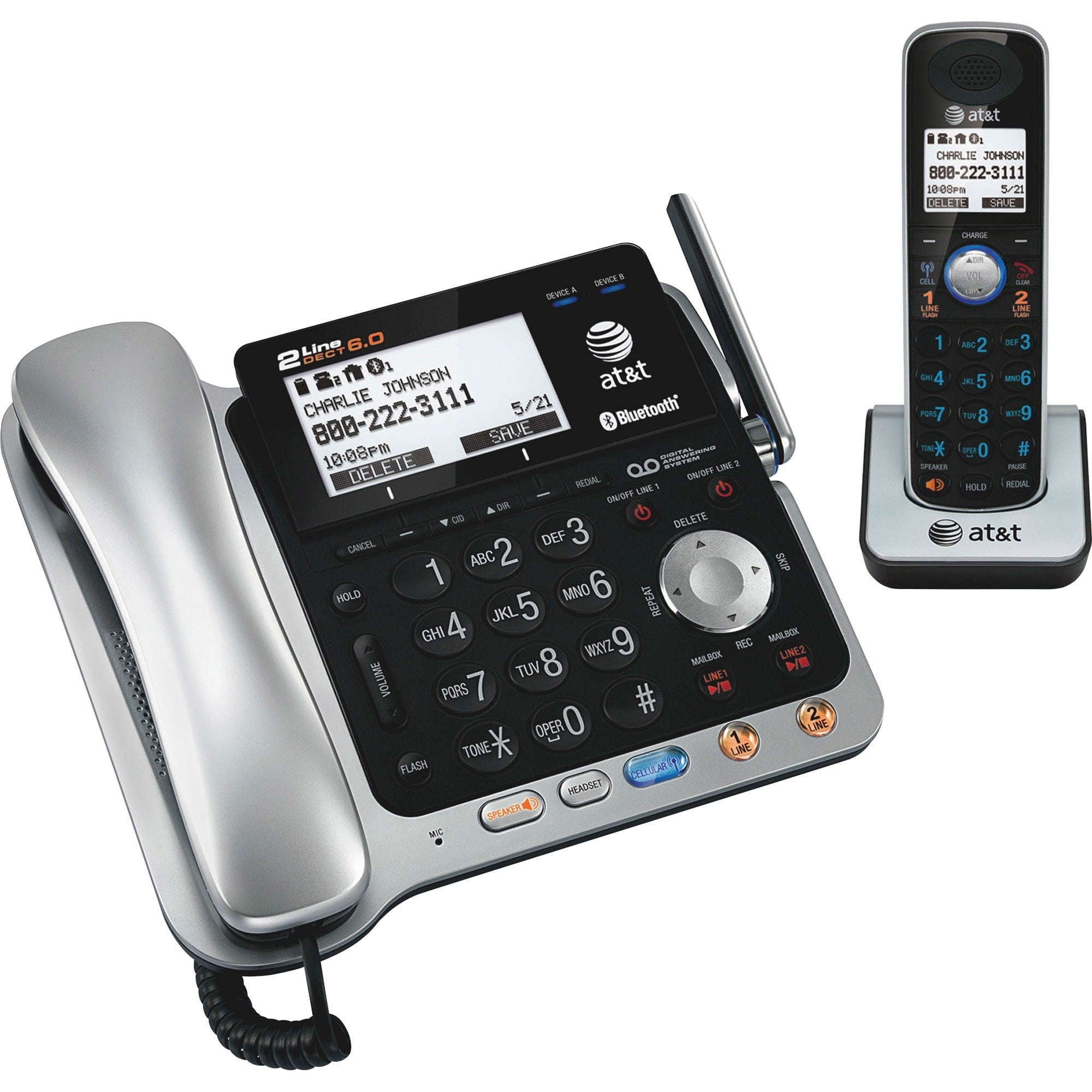 TL86109 Two-Line DECT 6.0 Phone System with Bluetooth