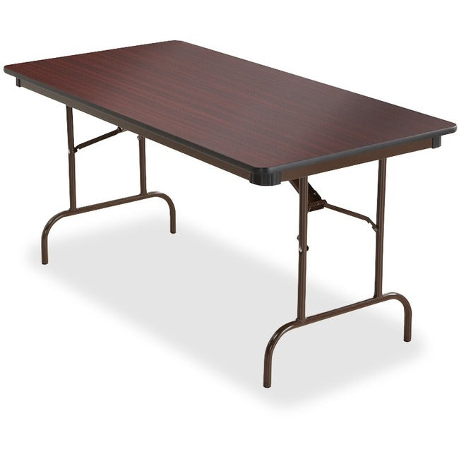 Iceberg Premium Wood Laminate Folding Table - For - Table TopMelamine Rectangle Top - Traditional Style - 300 lb Capacity - 60" Table Top Length x 30" Table Top Width x 0.75" Table Top Thickness - 29" Height - Mahogany - 1 Each - 
