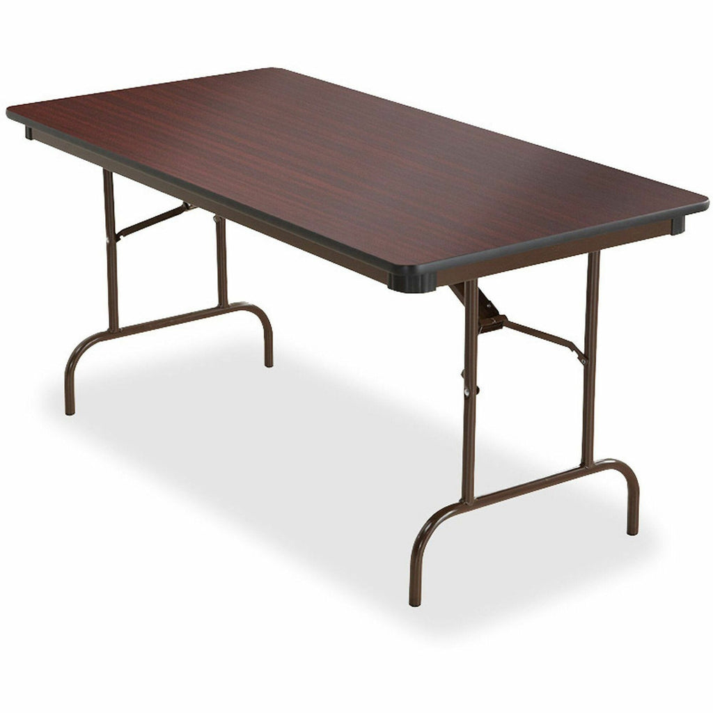 Iceberg Premium Wood Laminate Folding Table - For - Table TopMelamine Rectangle Top - Traditional Style - 300 lb Capacity - 60" Table Top Length x 30" Table Top Width x 0.75" Table Top Thickness - 29" Height - Mahogany - 1 Each