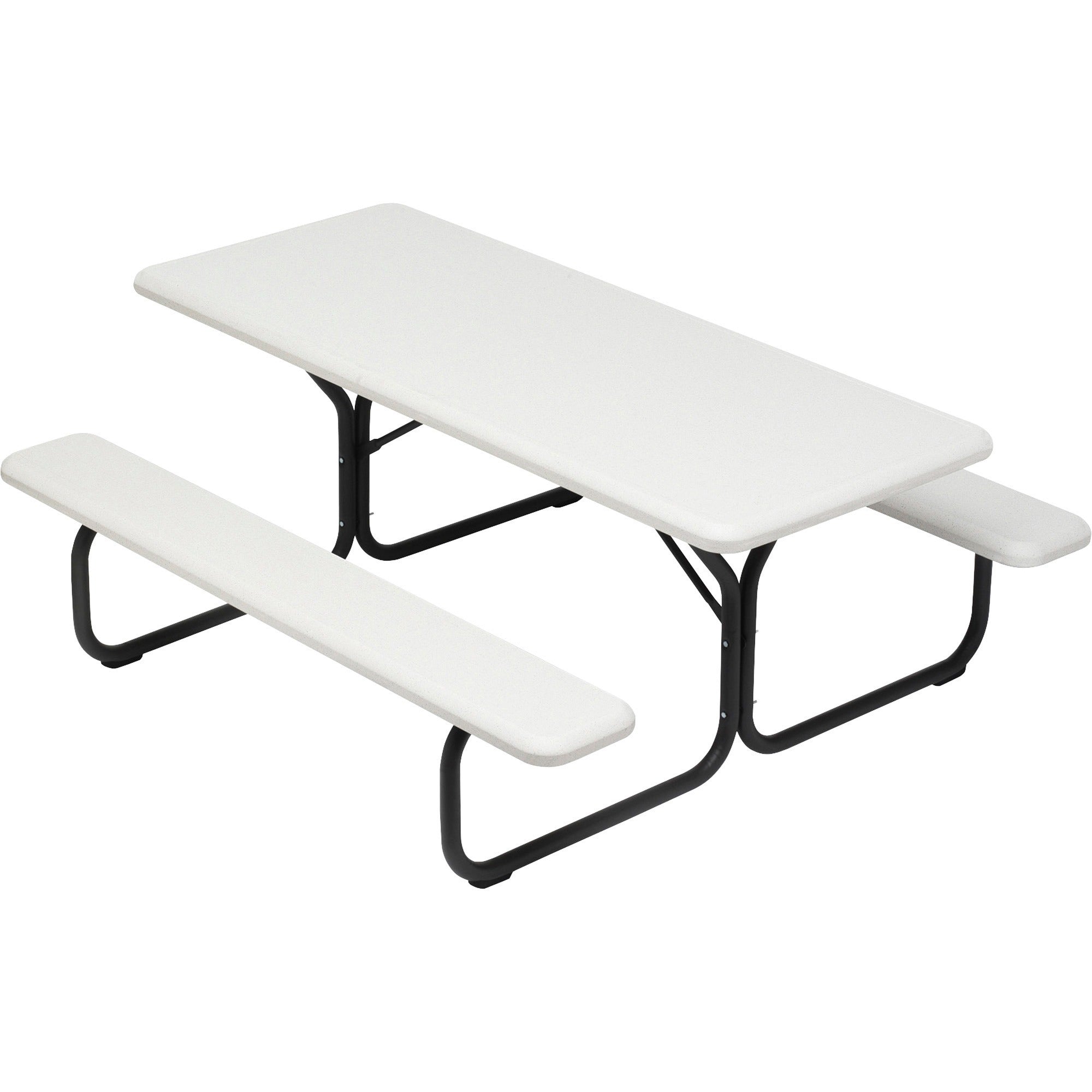 IndestrucTable Classic Picnic Table, Rectangular, 72" x 30" x 29", Platinum/Gray