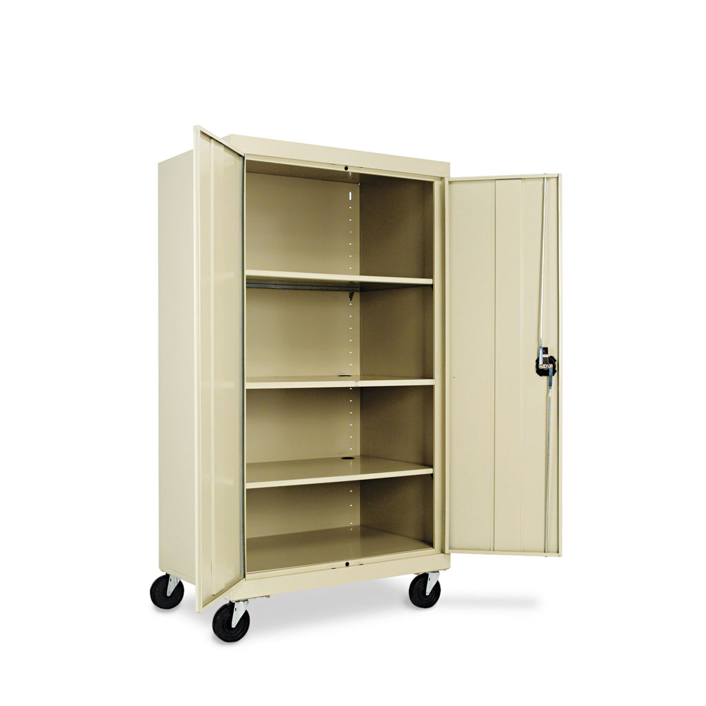 Assembled Mobile Storage Cabinet, with Adjustable Shelves 36w x 24d x 66h, Putty - 