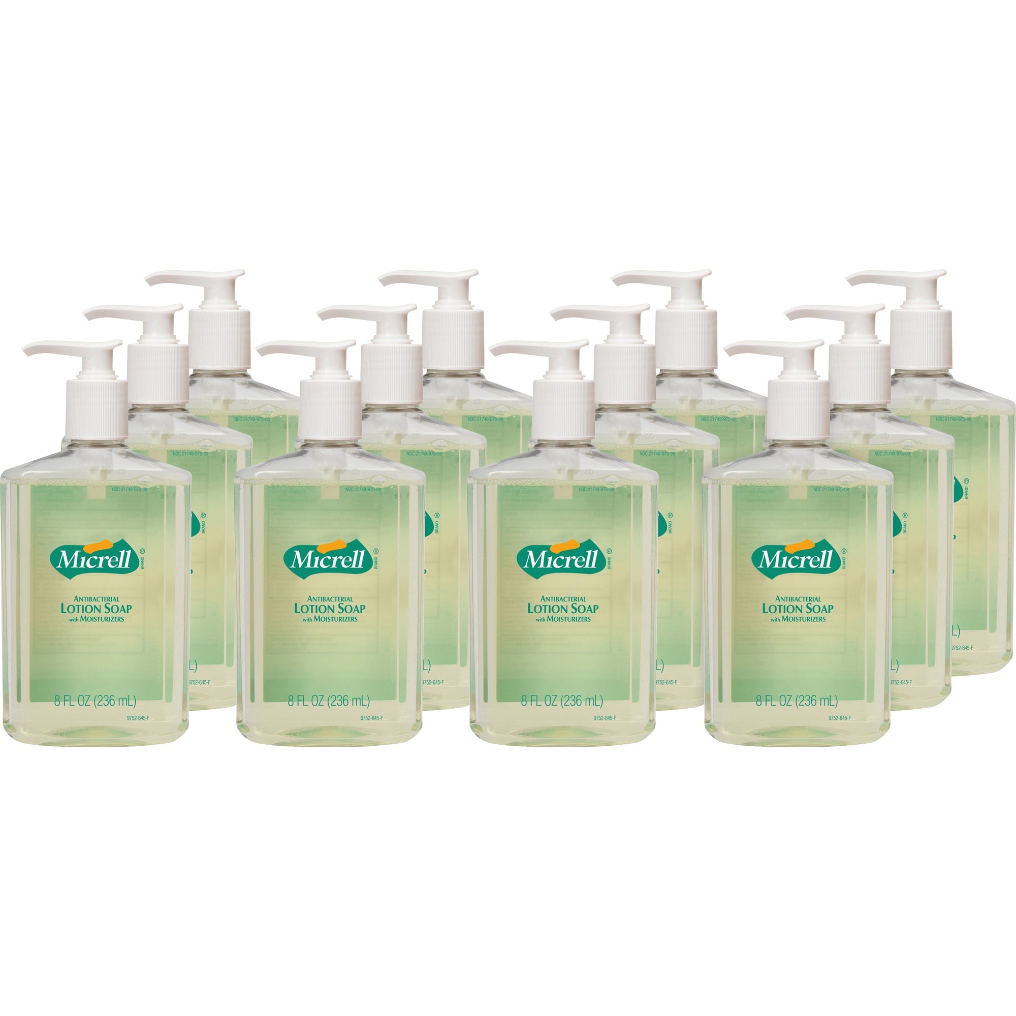 Micrell Antibacterial Lotion Soap - Citrus ScentFor - 8 fl oz (236.6 mL) - Pump Bottle Dispenser - Kill Germs, Grease Remover - Hand - Anti-irritant, Bio-based - 12 / Carton