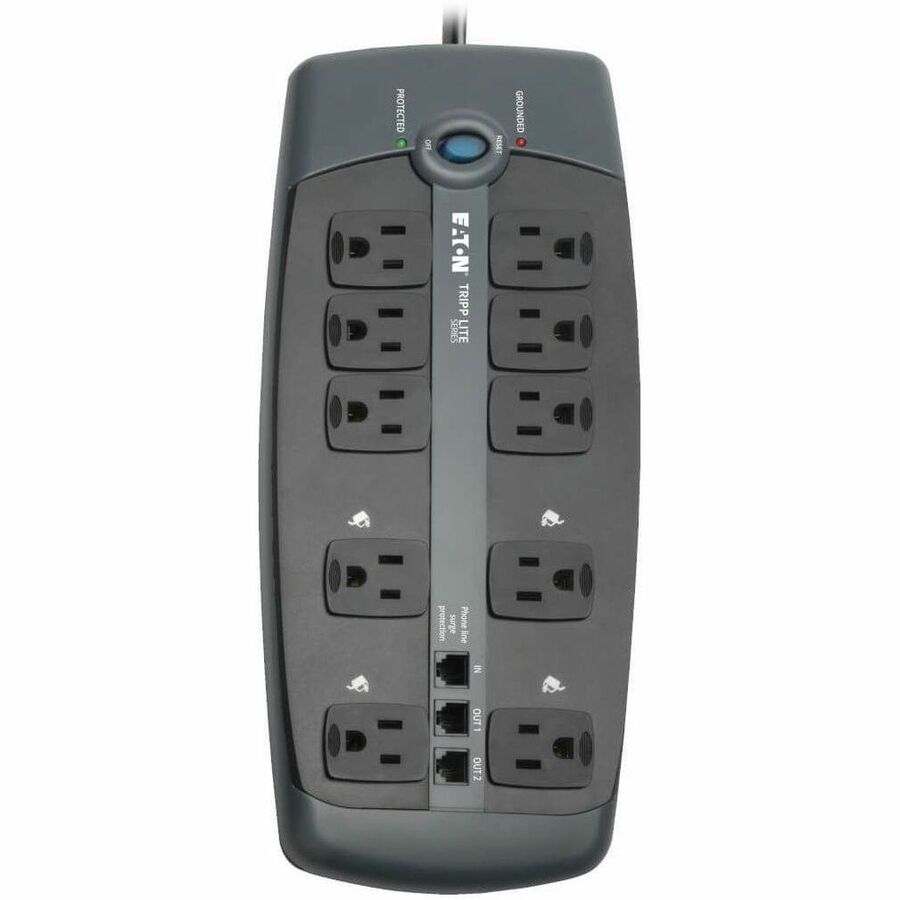 Protect It! Surge Protector, 10 AC Outlets, 8 ft Cord, 2,395 J, Black