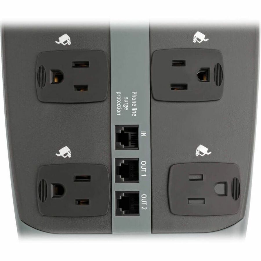 Protect It! Surge Protector, 10 AC Outlets, 8 ft Cord, 2,395 J, Black