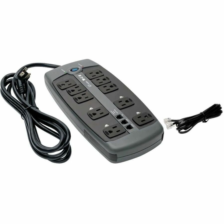 Protect It! Surge Protector, 10 AC Outlets, 8 ft Cord, 2,395 J, Black