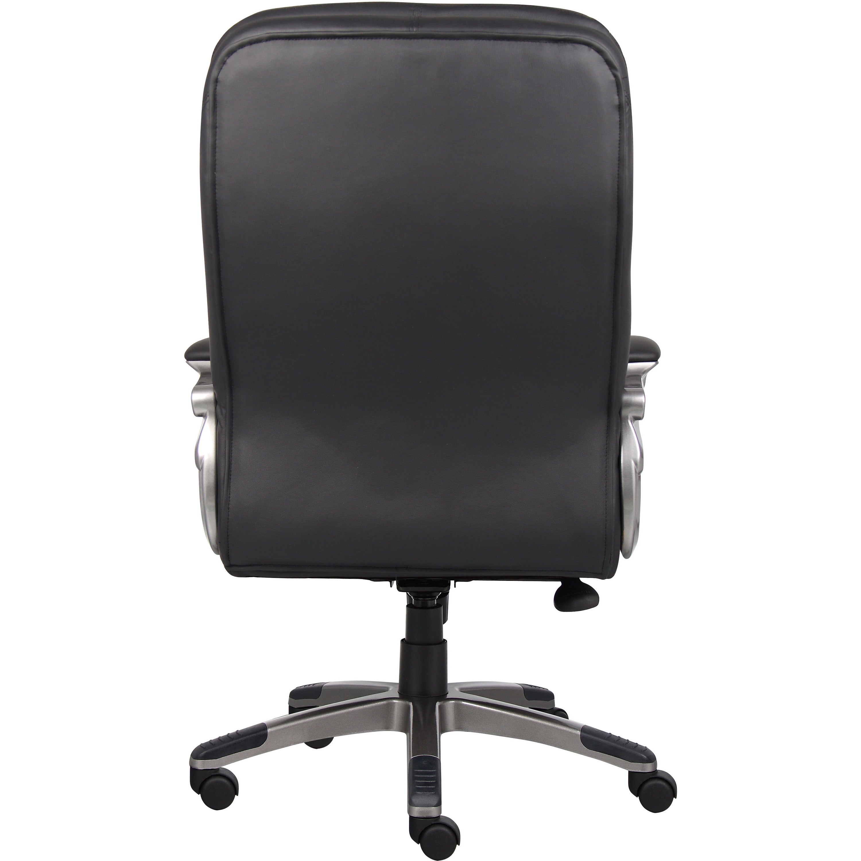 Boss High Back Executive Chair - Black Vinyl Seat - Black, Gray Nylon Frame - 5-star Base - 1 Each - 4