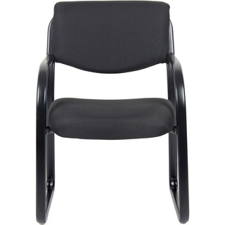 Boss Guest Chair - Black Fabric Seat - Black Metal Frame - Sled Base - 1 Each