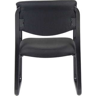 Boss Guest Chair - Black Fabric Seat - Black Metal Frame - Sled Base - 1 Each