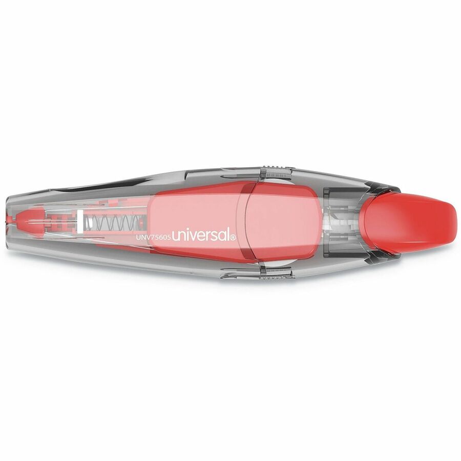 Retractable Pen Style Correction Tape, Transparent Gray/Red Applicator, 0.2" x 236", 4/Pack