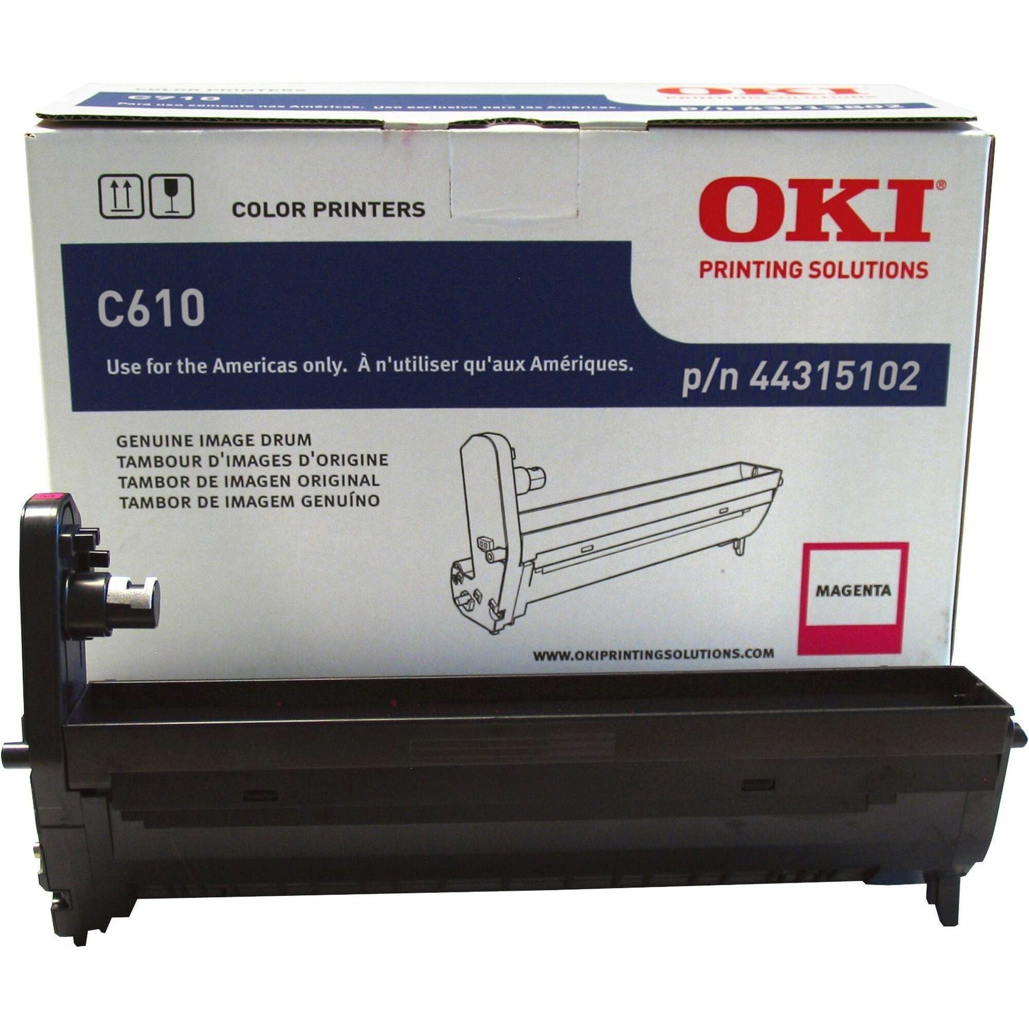 Oki 44315101/02/03/04 Image Drum - LED Print Technology - 20000 Pages - 1 Each - Magenta - 