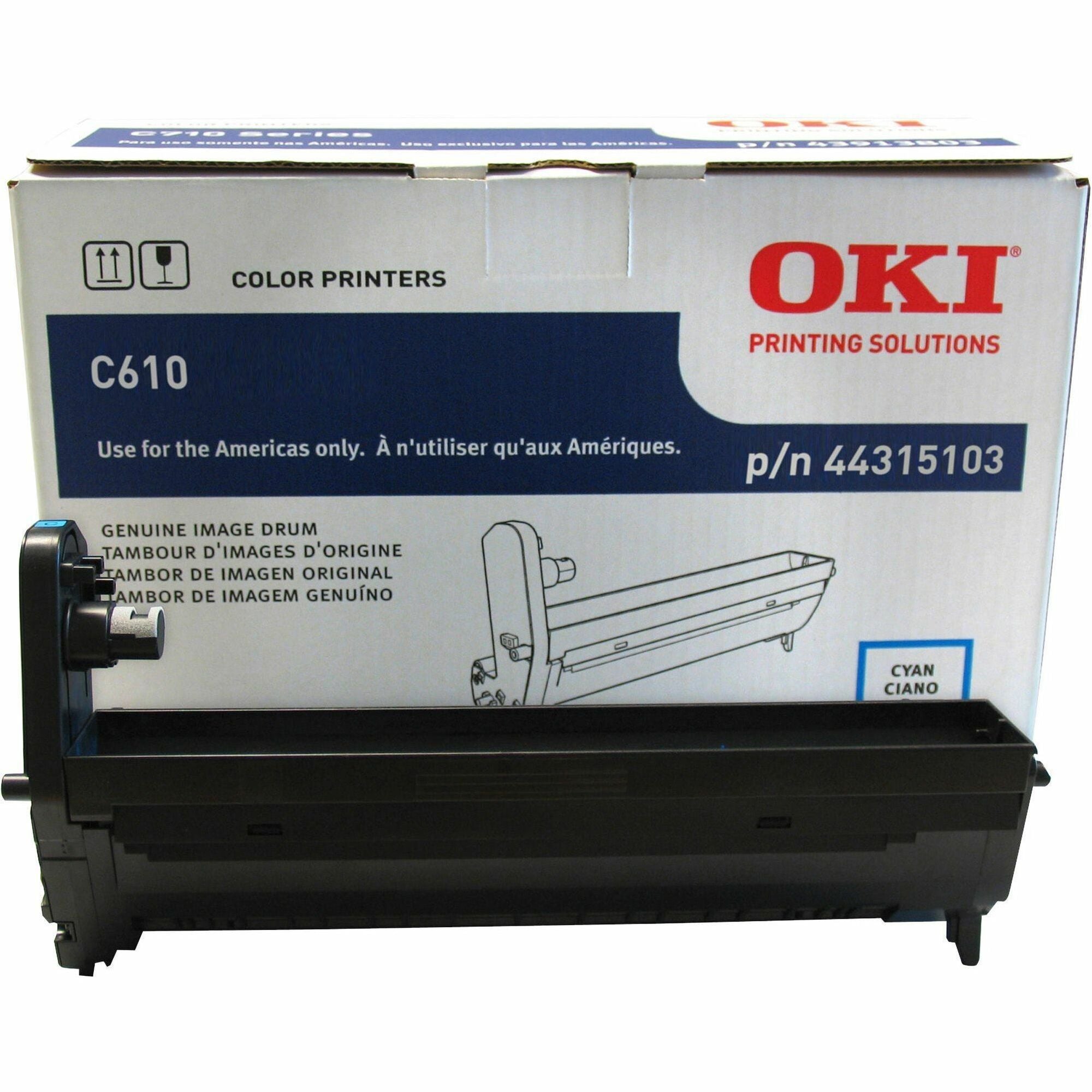 Oki 44315101/02/03/04 Image Drum - LED Print Technology - 20000 Pages - 1 Each - Cyan - 