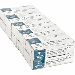 business-source-jumbo-nonskid-paper-clips-jumbo-1000-pack-silver-steel_bsn53366 - 1