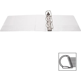 Business Source Basic D-Ring White View Binders - 3" Binder Capacity - Letter - 8 1/2" x 11" Sheet Size - D-Ring Fastener(s) - Polypropylene - White - 1.70 lb - Clear Overlay - 1 Each