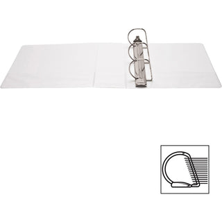 Business Source Basic D-Ring White View Binders - 4" Binder Capacity - Letter - 8 1/2" x 11" Sheet Size - D-Ring Fastener(s) - Polypropylene - White - 1.75 lb - Clear Overlay - 1 Each