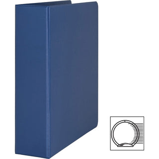 Business Source Basic Round Ring Binders - 2" Binder Capacity - Letter - 8 1/2" x 11" Sheet Size - Round Ring Fastener(s) - Vinyl - Dark Blue - 1.52 lb - 1 Each