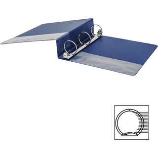 Business Source Basic Round Ring Binders - 2" Binder Capacity - Letter - 8 1/2" x 11" Sheet Size - Round Ring Fastener(s) - Vinyl - Dark Blue - 1.52 lb - 1 Each
