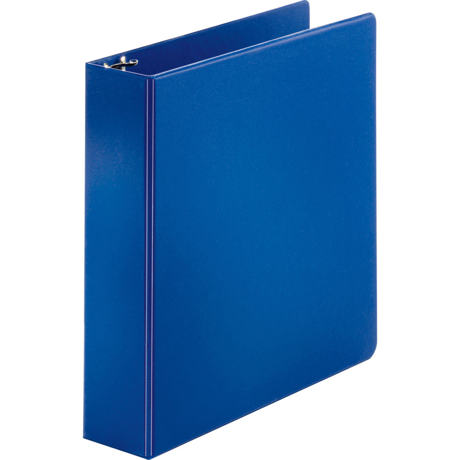 Business Source Basic Round Ring Binders - 2" Binder Capacity - Letter - 8 1/2" x 11" Sheet Size - Round Ring Fastener(s) - Vinyl - Dark Blue - 1.52 lb - 1 Each - 