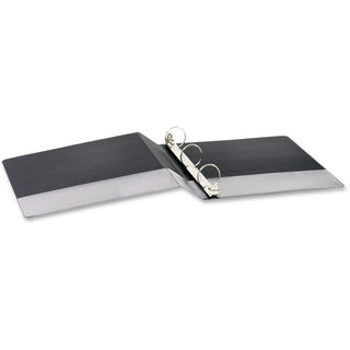 Business Source Basic Round Ring Binders - 1 1/2" Binder Capacity - Letter - 8 1/2" x 11" Sheet Size - 350 Sheet Capacity - 3 x Round Ring Fastener(s) - Polypropylene, Chipboard - Black - 1.02 lb - Sturdy - 1 Each
