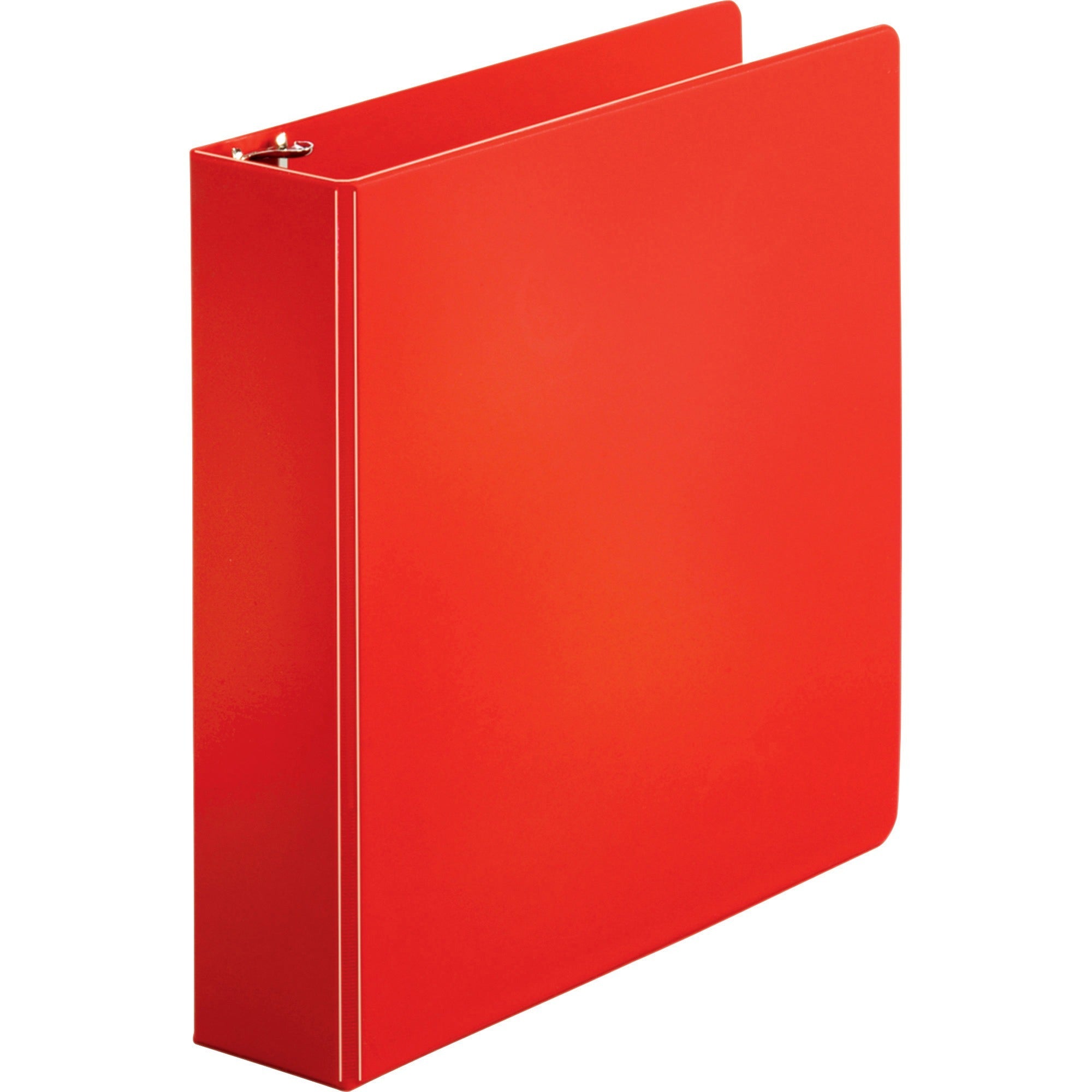 Business Source Basic Round Ring Binders - 2" Binder Capacity - Letter - 8 1/2" x 11" Sheet Size - Round Ring Fastener(s) - Vinyl - Red - 1.52 lb - 1 Each - 1