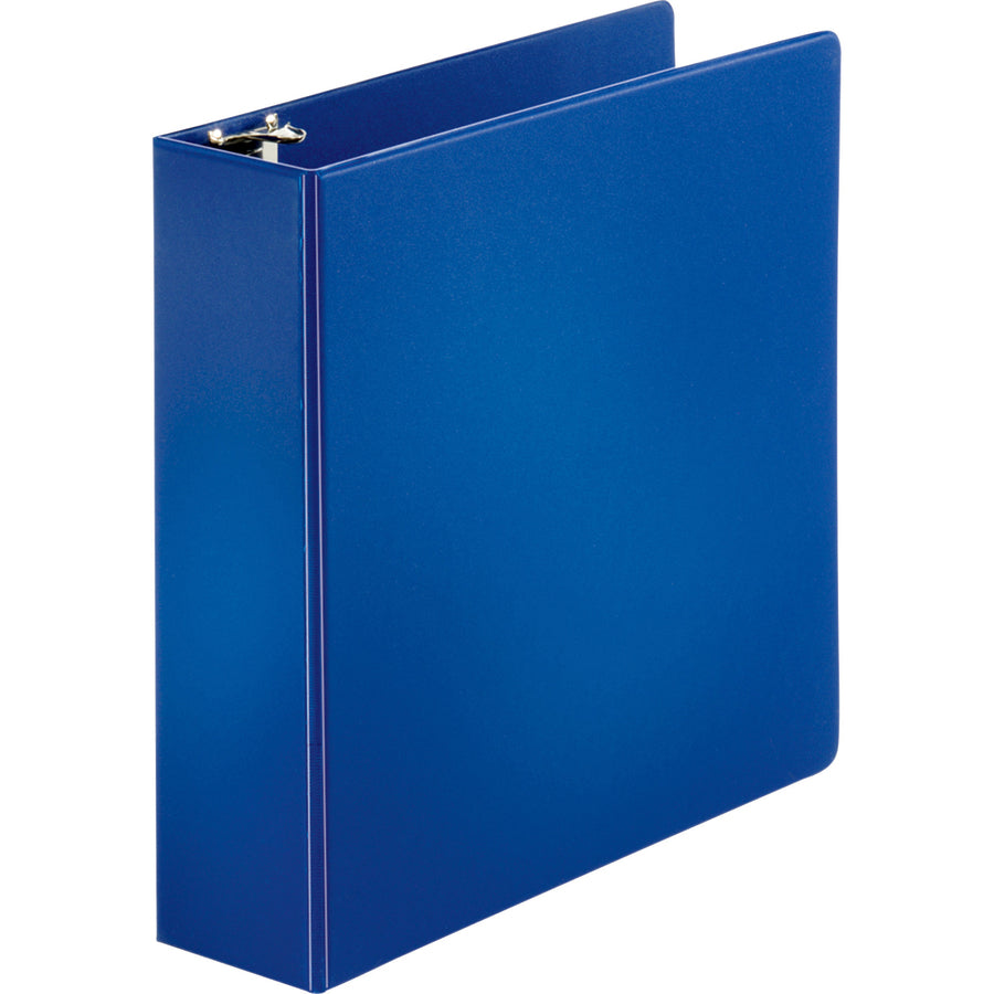 Business Source Basic Round Ring Binders - 3" Binder Capacity - Letter - 8 1/2" x 11" Sheet Size - Round Ring Fastener(s) - Vinyl - Dark Blue - 1.68 lb - 1 Each - 