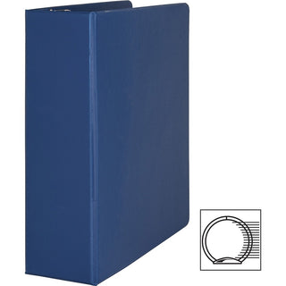 Business Source Basic Round Ring Binders - 3" Binder Capacity - Letter - 8 1/2" x 11" Sheet Size - Round Ring Fastener(s) - Vinyl - Dark Blue - 1.68 lb - 1 Each