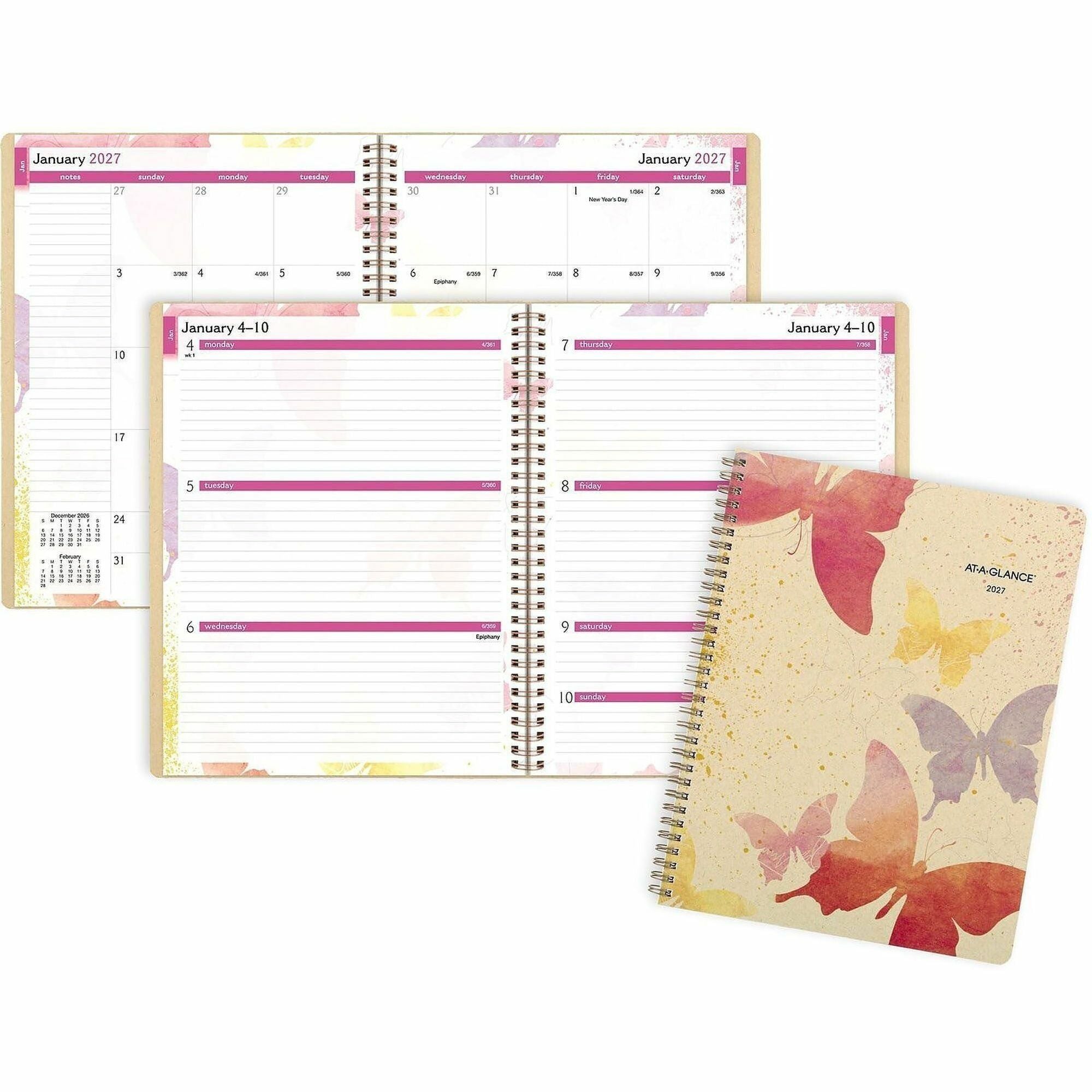 Watercolors Weekly/Monthly Planner, 8 1/2 x 11, Watercolors, 2016, Sold as 1 Each