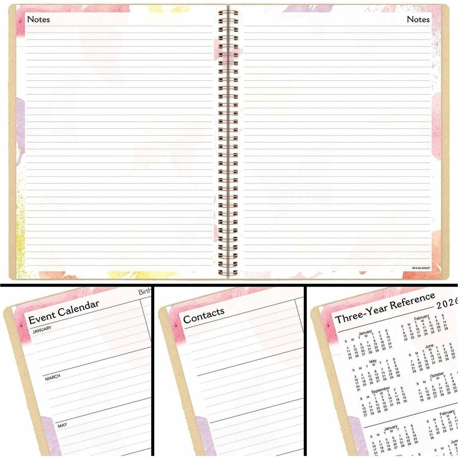 Watercolors Weekly/Monthly Planner, 8 1/2 x 11, Watercolors, 2016, Sold as 1 Each