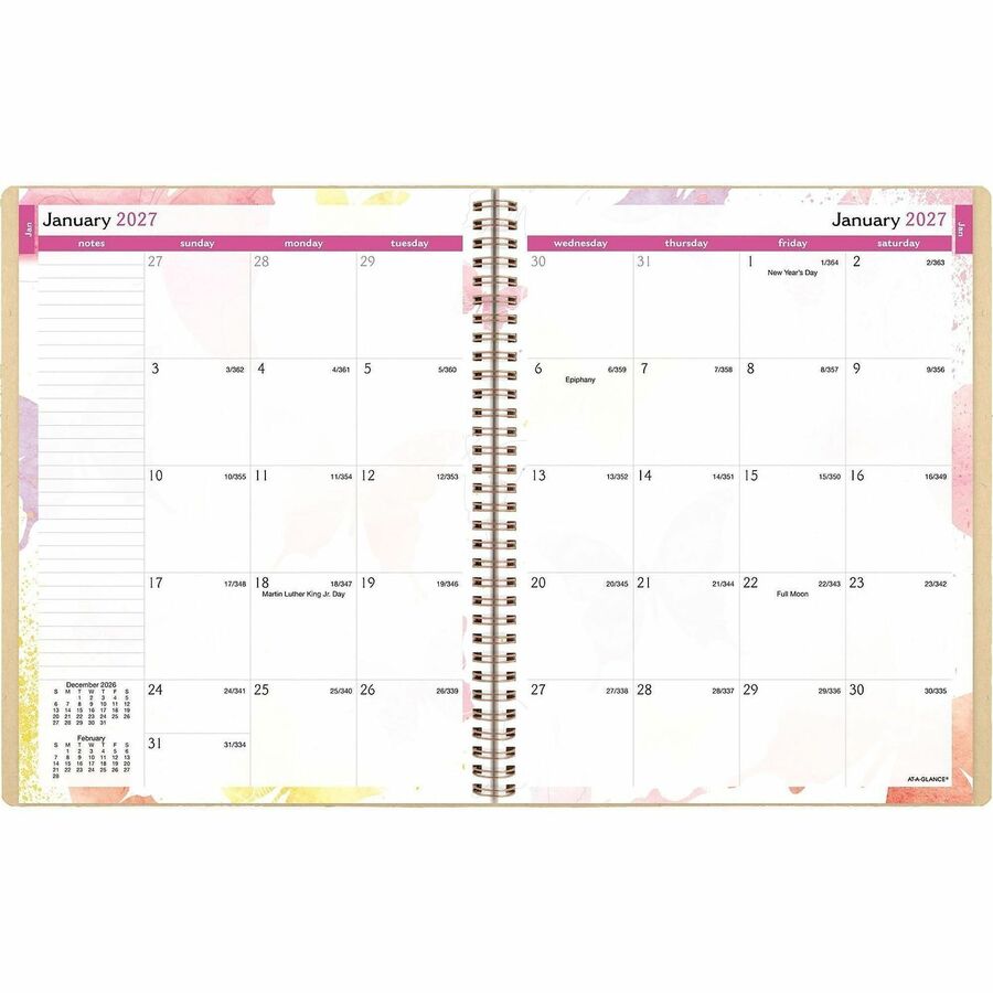 Watercolors Weekly/Monthly Planner, 8 1/2 x 11, Watercolors, 2016, Sold as 1 Each