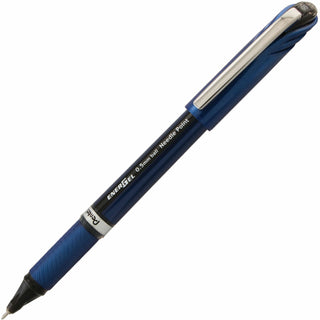 EnerGel NV Gel Pen, Stick, Fine 0.5 mm Needle Tip, Black Ink, Blue/Black Barrel, Dozen