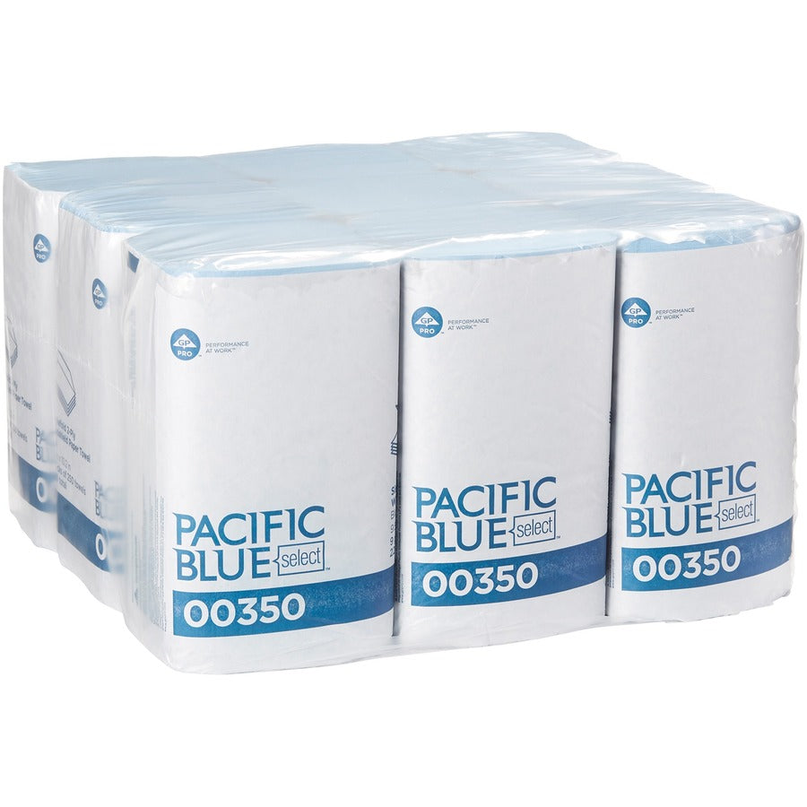 Two-Ply Singlefold Auto Care Paper Wipers, 9.5 x 10.5, Blue, 250/Pack, 9 Packs/Carton