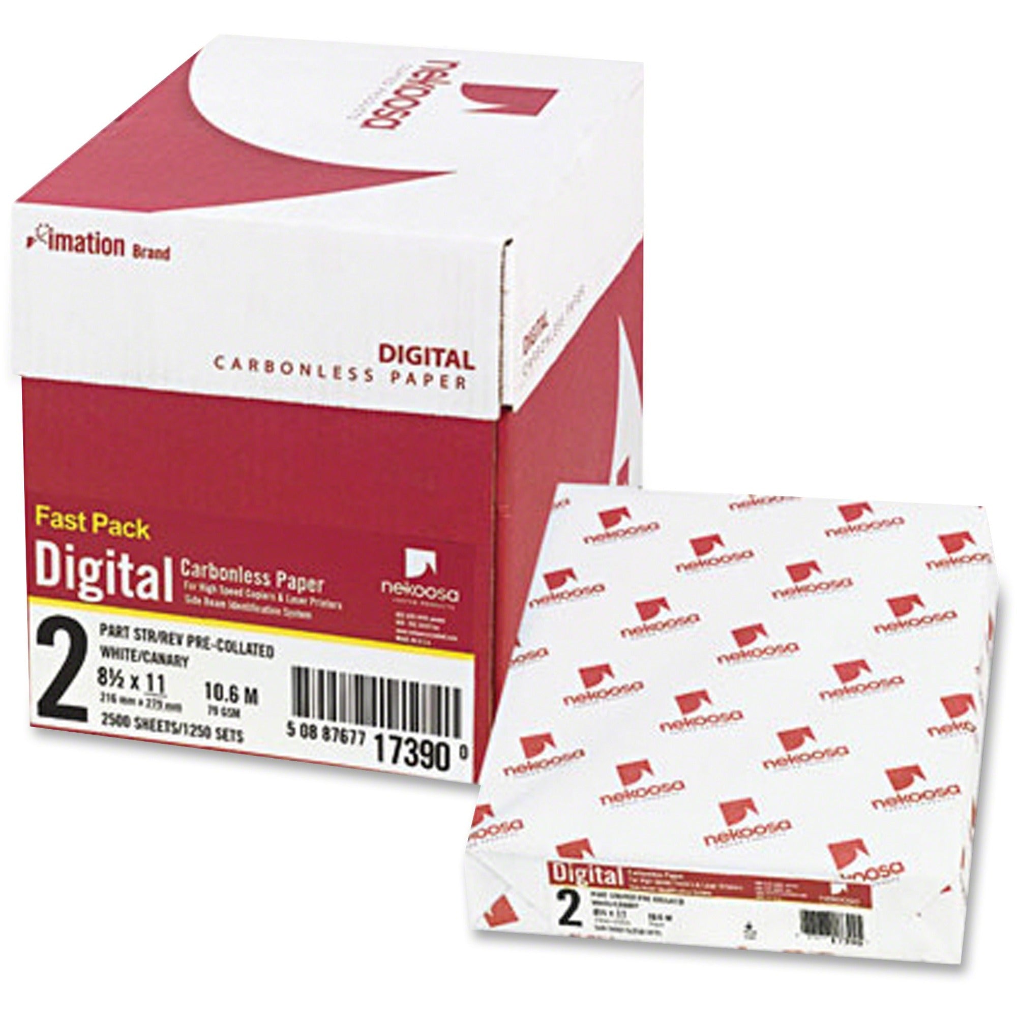 Fast Pack Digital Carbonless Paper, 2-Part, 8.5 x 11, White/Canary, 500 Sheets/Ream, 5 Reams/Carton