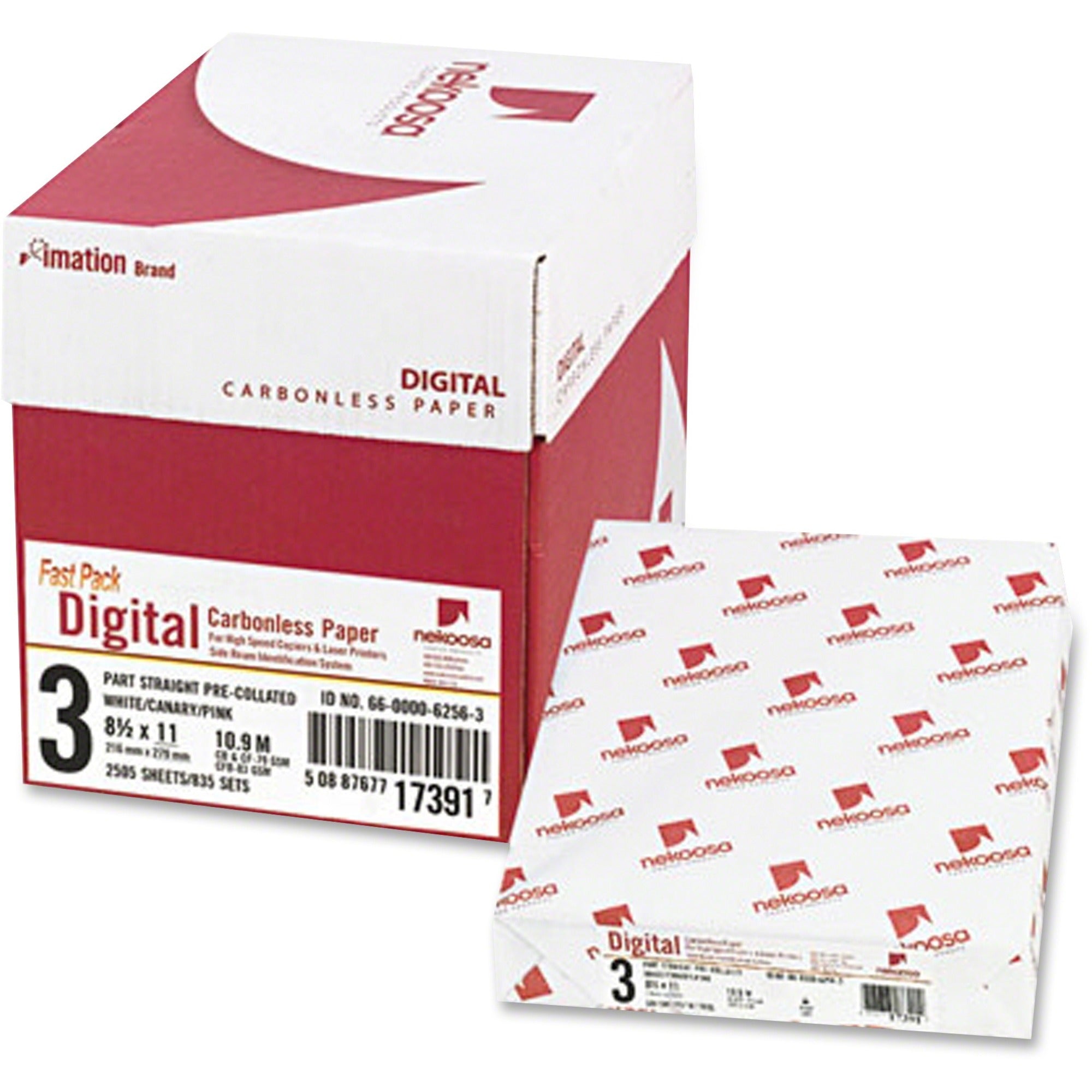 Fast Pack Carbonless 3-Part Paper, 8.5 x 11, White/Canary/Pink, 500 Sheets/Ream, 5 Reams/Carton
