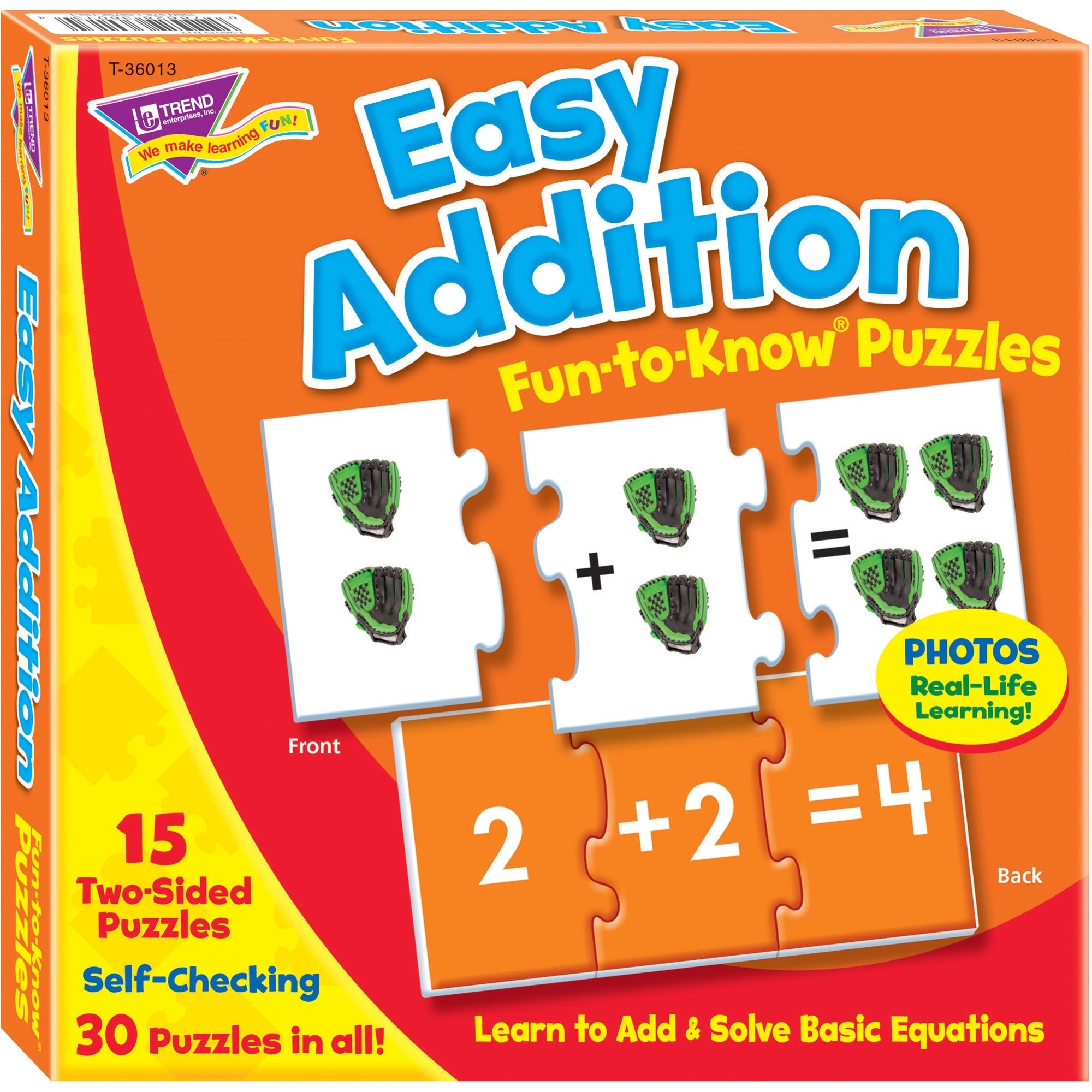 Trend Easy Addition Fun-to-Know Puzzles - Theme/Subject: Learning - Skill Learning: Addition, Number Recognition - 5 Year & Up - 45 Pieces - Multicolor