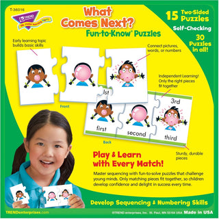 Trend What Comes Next Fun-to-know Puzzles - Theme/Subject: Fun, Learning - Skill Learning: Number, Sequencing, Word - 4 Year & Up - 45 Pieces