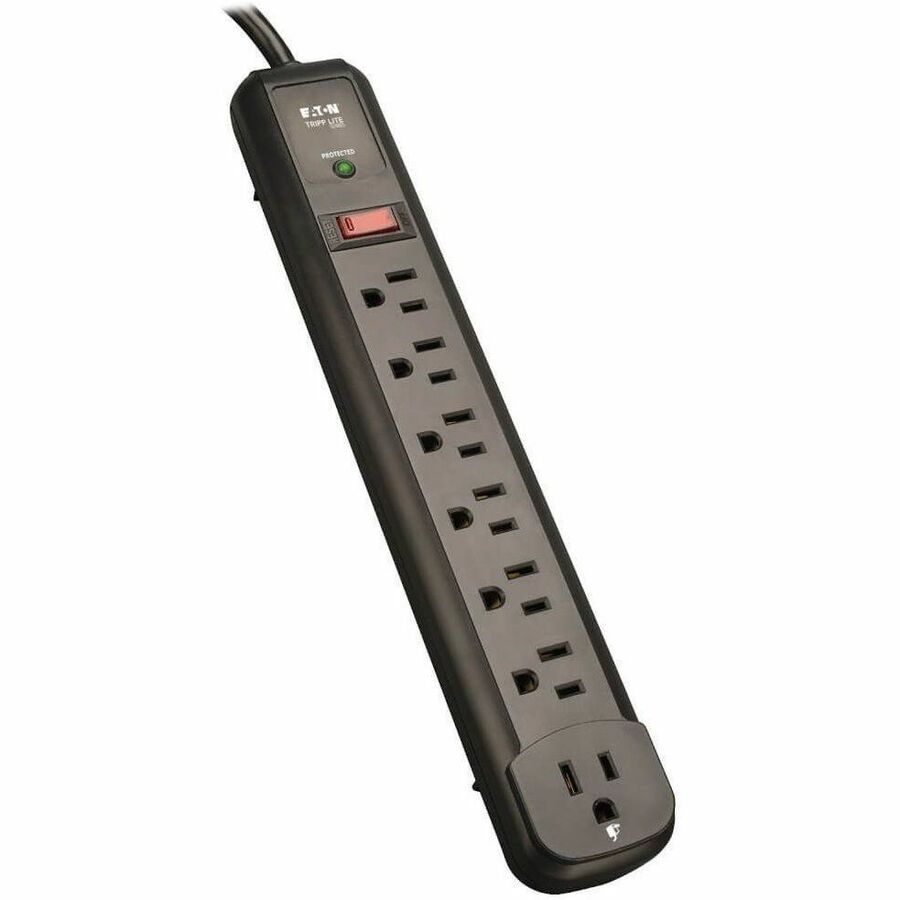 Protect It! Surge Protector, 7 AC Outlets, 4 ft Cord, 1,080 J, Black