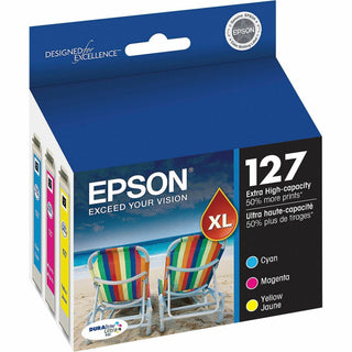 T127520-S (127) DURABrite Ultra Extra High-Yield Ink, Cyan/Magenta/Yellow, 3/Pack