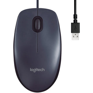 B100 Optical USB Mouse, USB 2.0, Left/Right Hand Use, Black