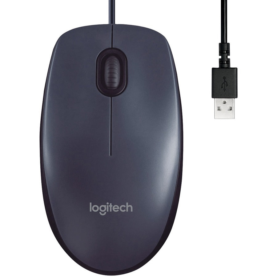 B100 Optical USB Mouse, USB 2.0, Left/Right Hand Use, Black