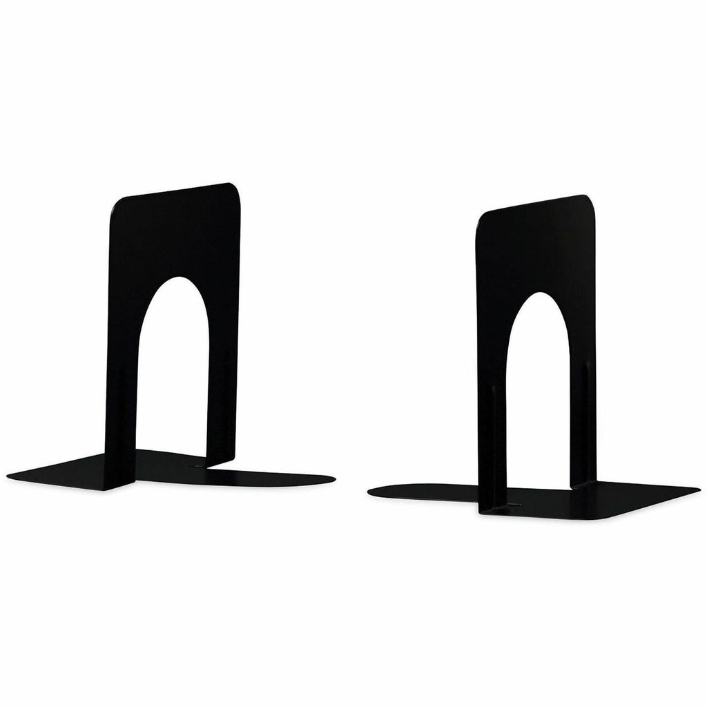 Economy Bookends, Nonskid, 4.75 x 5.25 x 5, Heavy Gauge Steel, Black, 1 Pair