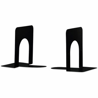 Economy Bookends, Nonskid, 4.75 x 5.25 x 5, Heavy Gauge Steel, Black, 1 Pair