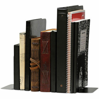 Economy Bookends, Nonskid, 4.75 x 5.25 x 5, Heavy Gauge Steel, Black, 1 Pair
