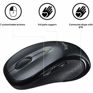 M510 Wireless Mouse, 2.4 GHz Frequency/30 ft Wireless Range, Right Hand Use, Dark Gray